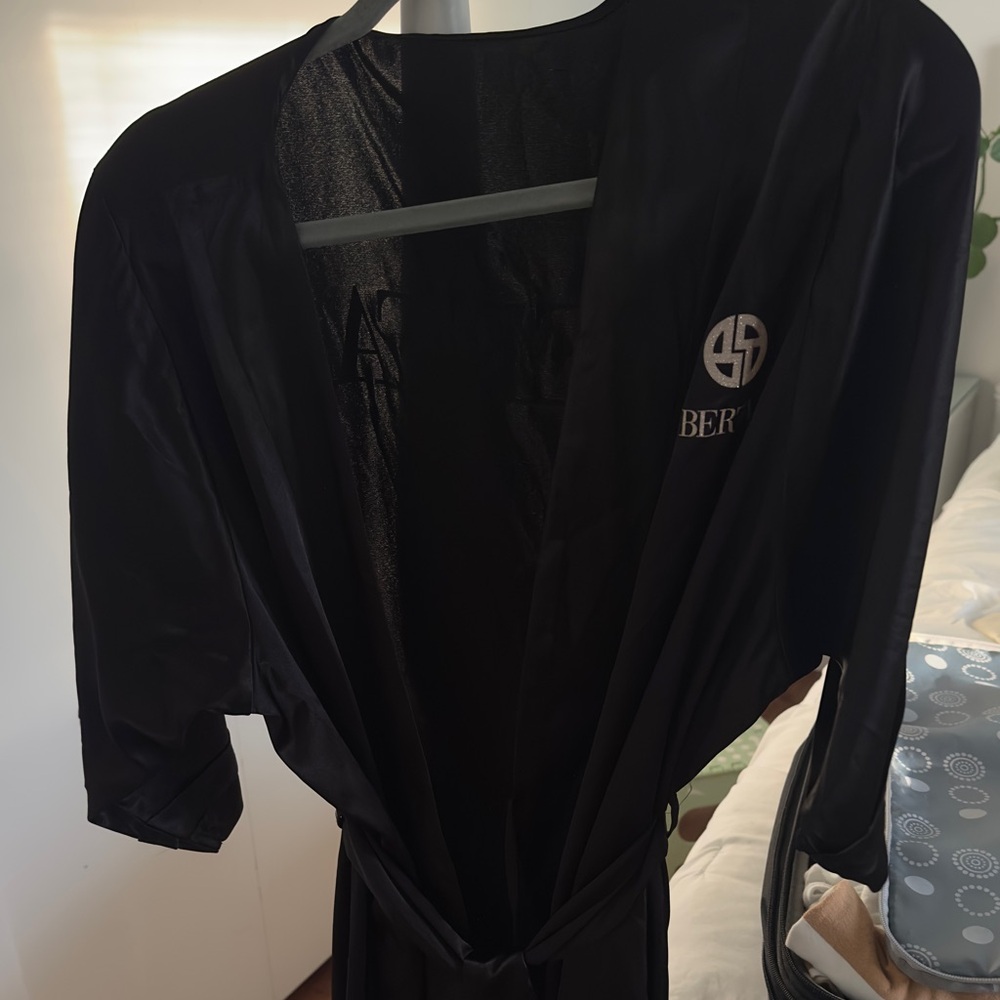 Black Satin Robe - Picture 6 of 9